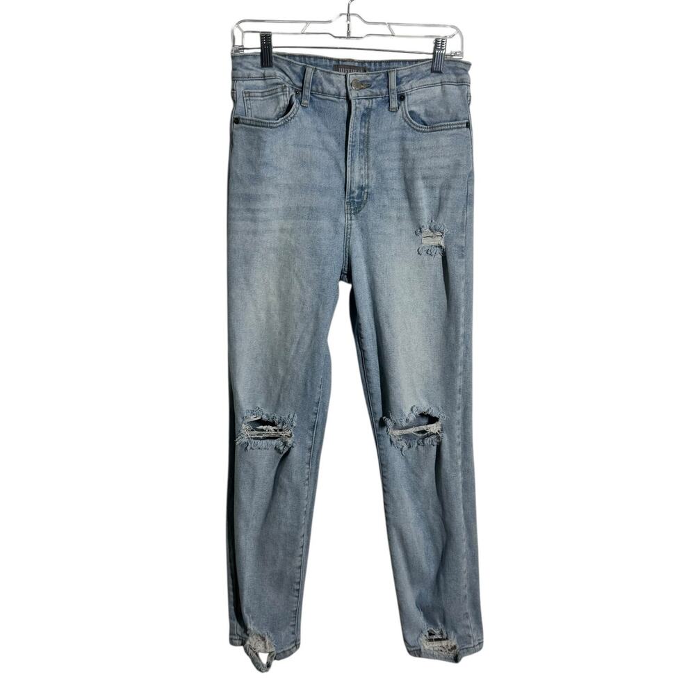 Just USA Jeans Women 8 Blue Light Wash Distressed Relaxed‎ Fit Casual Cotton